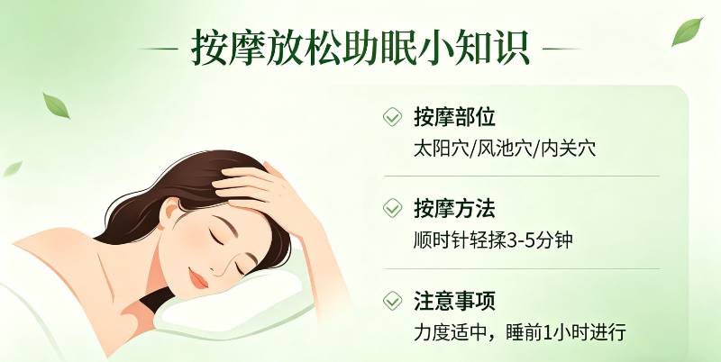 按摩放松助眠详细知识篇：太阳穴、风池穴、内关穴讲解